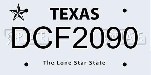 DCF2090 Texas License Plate