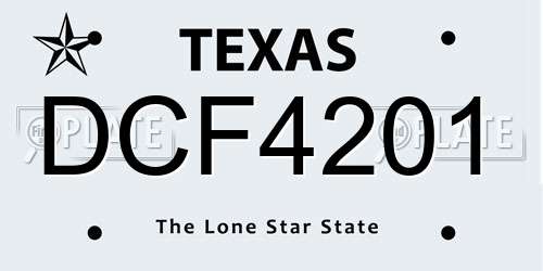 DCF4201 Texas License Plate
