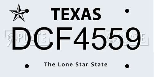 DCF4559 Texas License Plate