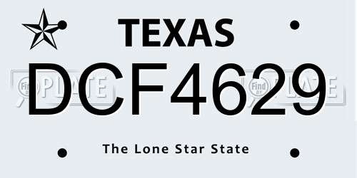 DCF4629 Texas License Plate