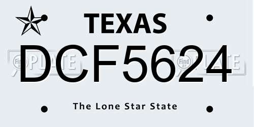 DCF5624 Texas License Plate