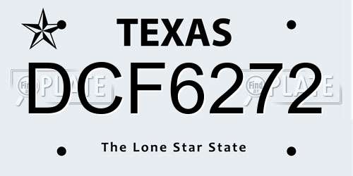 DCF6272 Texas License Plate