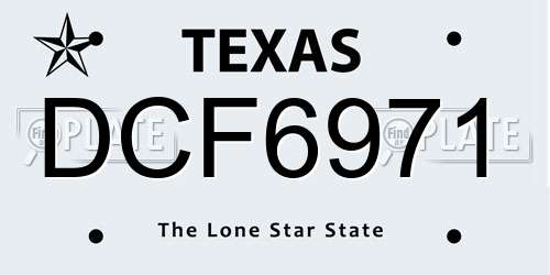 DCF6971 Texas License Plate