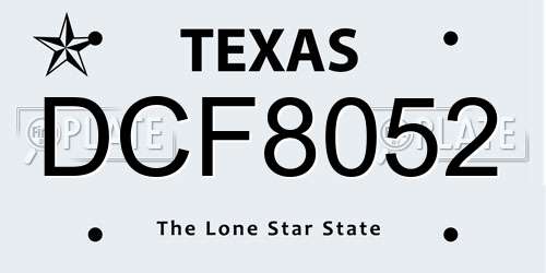 DCF8052 Texas License Plate