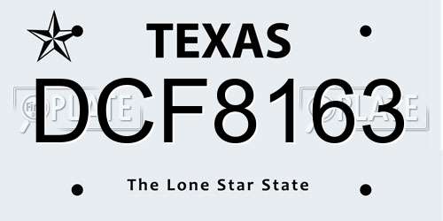DCF8163 Texas License Plate
