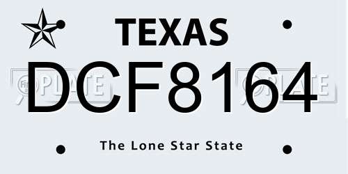 DCF8164 Texas License Plate