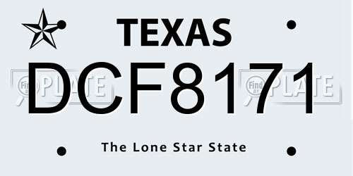 DCF8171 Texas License Plate