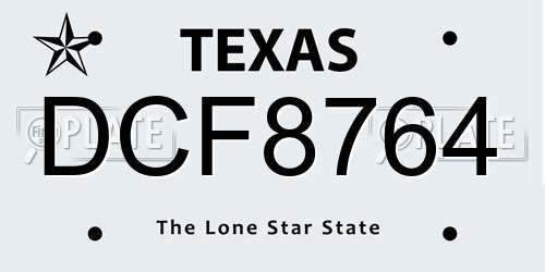 DCF8764 Texas License Plate