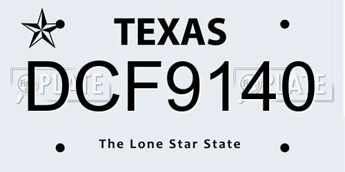 DCF9140 Texas License Plate