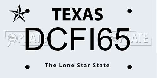 DCFI65 Texas License Plate