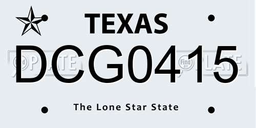 DCG0415 Texas License Plate