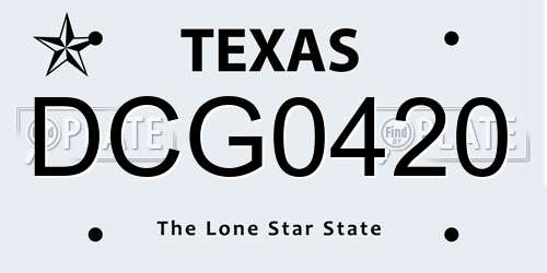 DCG0420 Texas License Plate