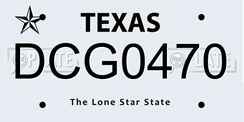 DCG0470 Texas License Plate