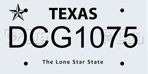 DCG1075 Texas License Plate