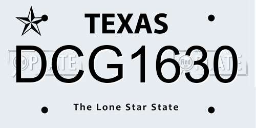 DCG1630 Texas License Plate