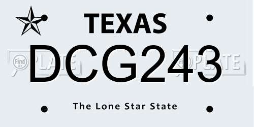DCG243 Texas License Plate