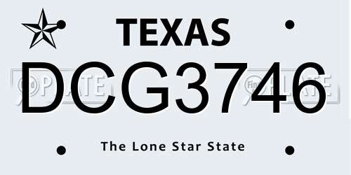 DCG3746 Texas License Plate