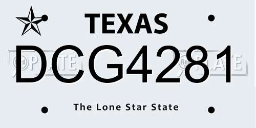 DCG4281 Texas License Plate
