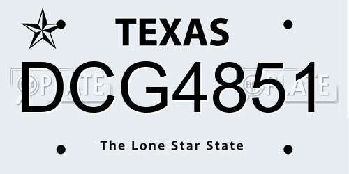 DCG4851 Texas License Plate