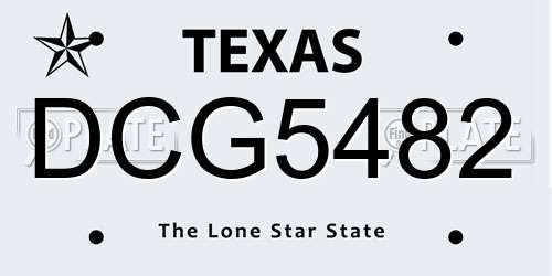 DCG5482 Texas License Plate