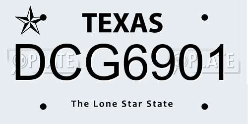 DCG6901 Texas License Plate