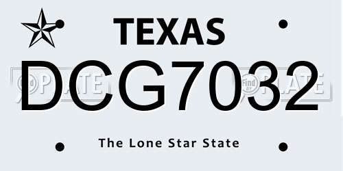 DCG7032 Texas License Plate