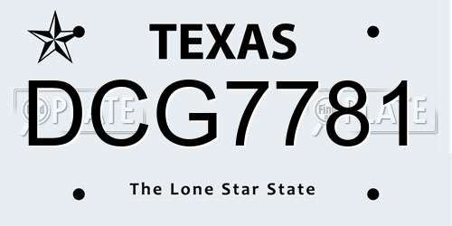 DCG7781 Texas License Plate