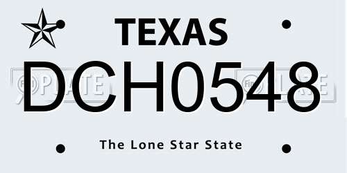 DCH0548 Texas License Plate