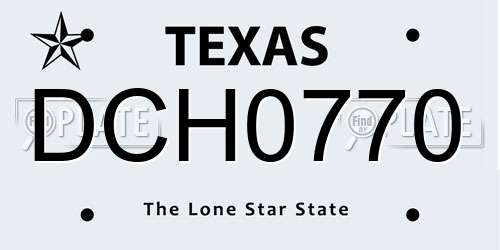 DCH0770 Texas License Plate