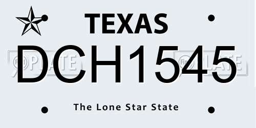 DCH1545 Texas License Plate