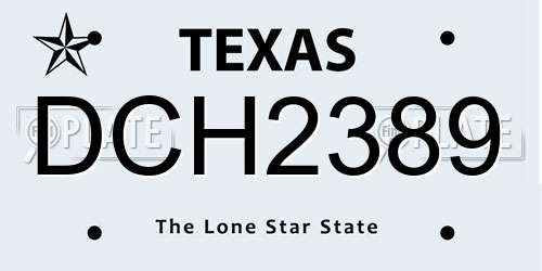 DCH2389 Texas License Plate