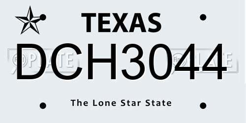 DCH3044 Texas License Plate