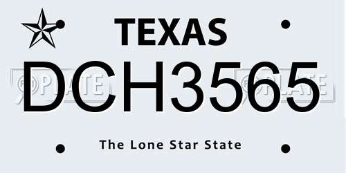 DCH3565 Texas License Plate