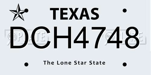 DCH4748 Texas License Plate