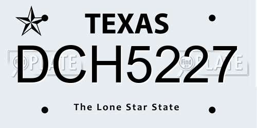 DCH5227 Texas License Plate
