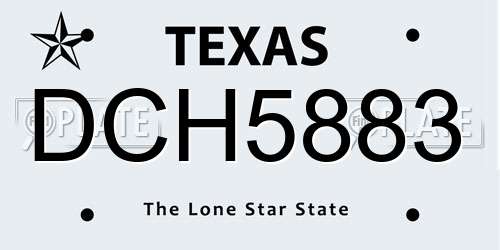 DCH5883 Texas License Plate