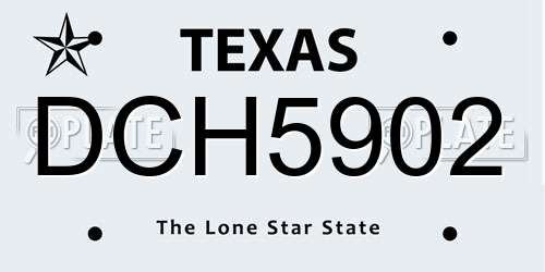 DCH5902 Texas License Plate