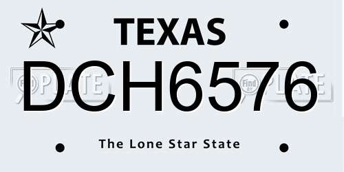 DCH6576 Texas License Plate