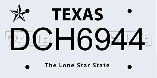 DCH6944 Texas License Plate
