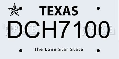 DCH7100 Texas License Plate