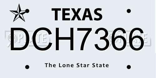 DCH7366 Texas License Plate