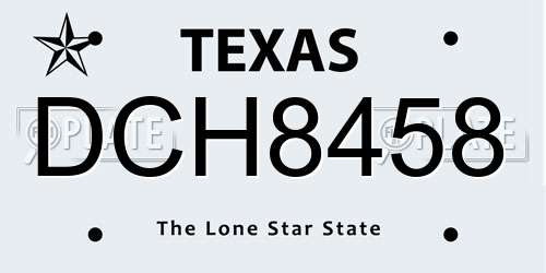 DCH8458 Texas License Plate