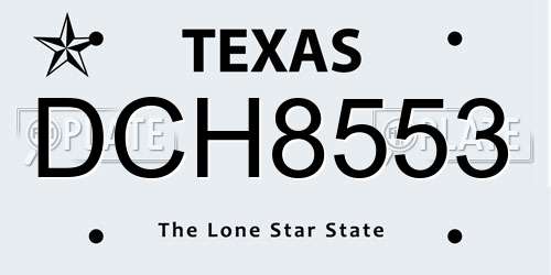 DCH8553 Texas License Plate