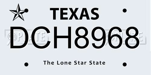 DCH8968 Texas License Plate