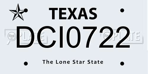 DCI0722 Texas License Plate