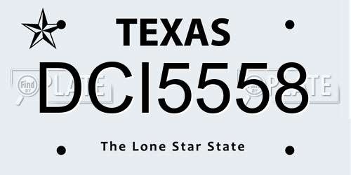 DCI5558 Texas License Plate