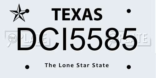 DCI5585 Texas License Plate