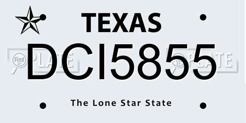 DCI5855 Texas License Plate