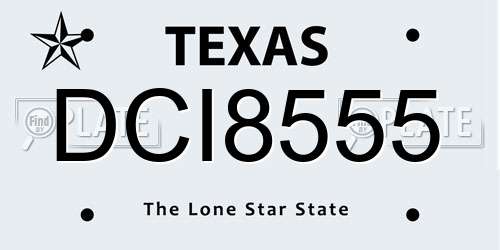 DCI8555 Texas License Plate