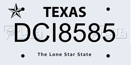 DCI8585 Texas License Plate
